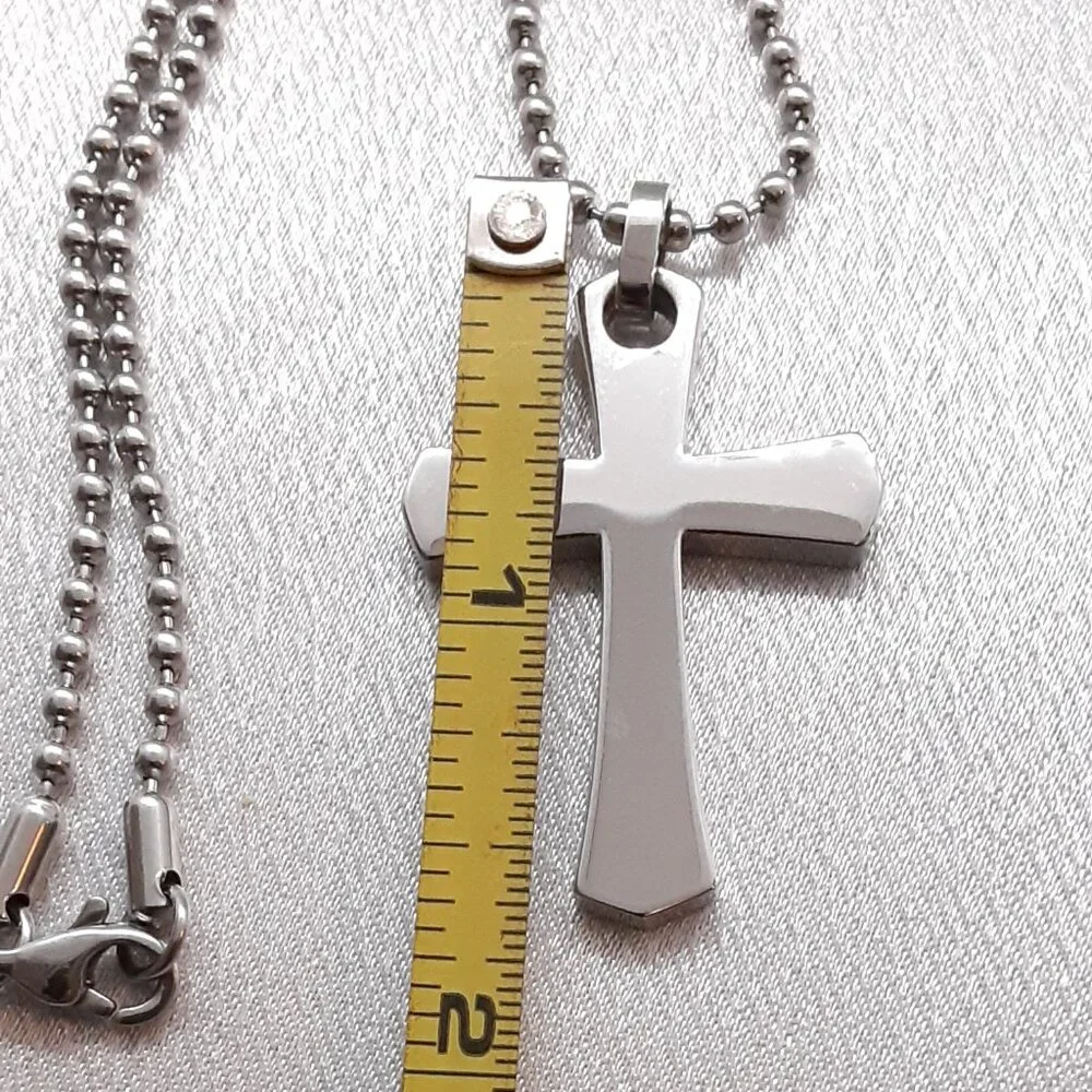 NEW Stuller Stainless steel cross necklace